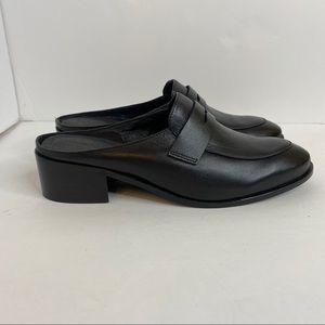 Pure Navy Mules Loafers Leather Black Size 10 US